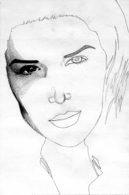 Portrait of Neve Campbell -- A Work in Progress # 21 of 21 by Earle Wood