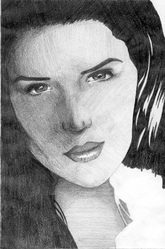 Portrait of Neve Campbell -- A Work in Progress # 19 of 21 by Earle Wood