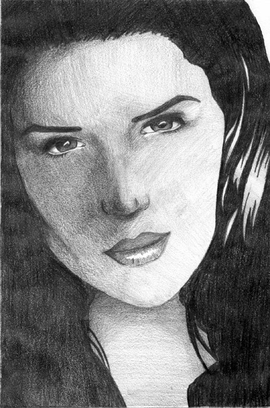 Portrait of Neve Campbell -- A Work in Progress # 21 of 21 by Earle Wood